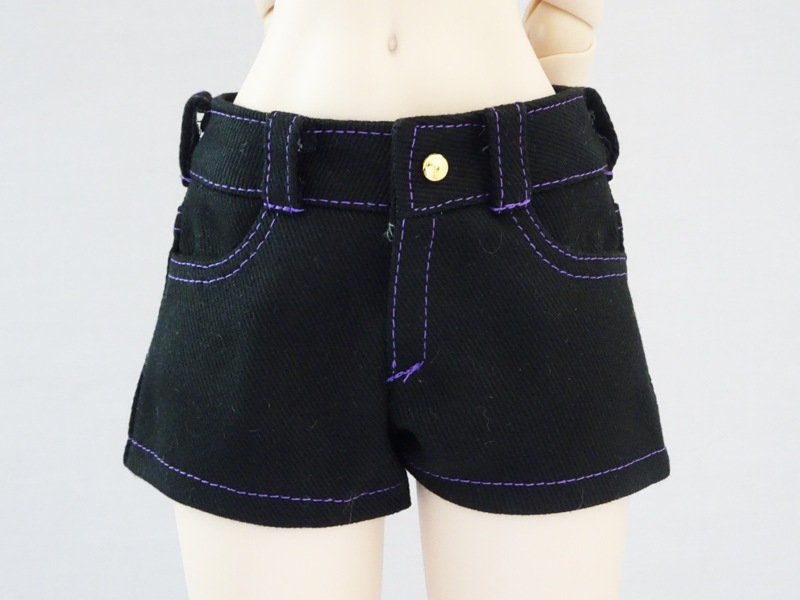 単品】DDdy ステッチショートパンツFIT（黒/紫ステッチ） | 【60cm