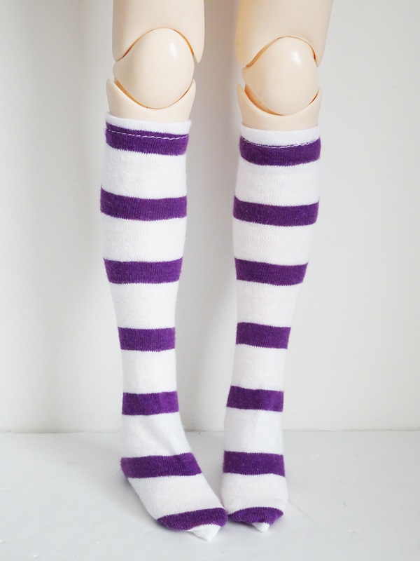 単品】オビツ50/DDP/AZO2 ハイソックス（紫白ボーダー/15cm） | 【40