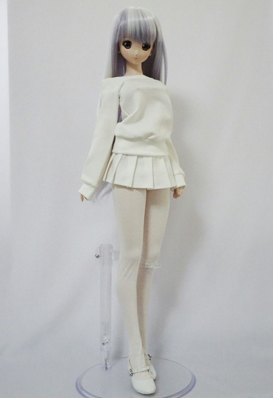 単品】DD/DDdy シンプルサイハイソックス（白ニット） | 【60cm】単品