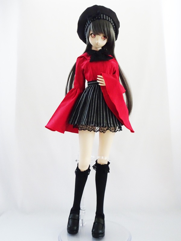 単品】DD ゆるゆるフリルハイソックス（黒/黒レース） | 【60cm】単品