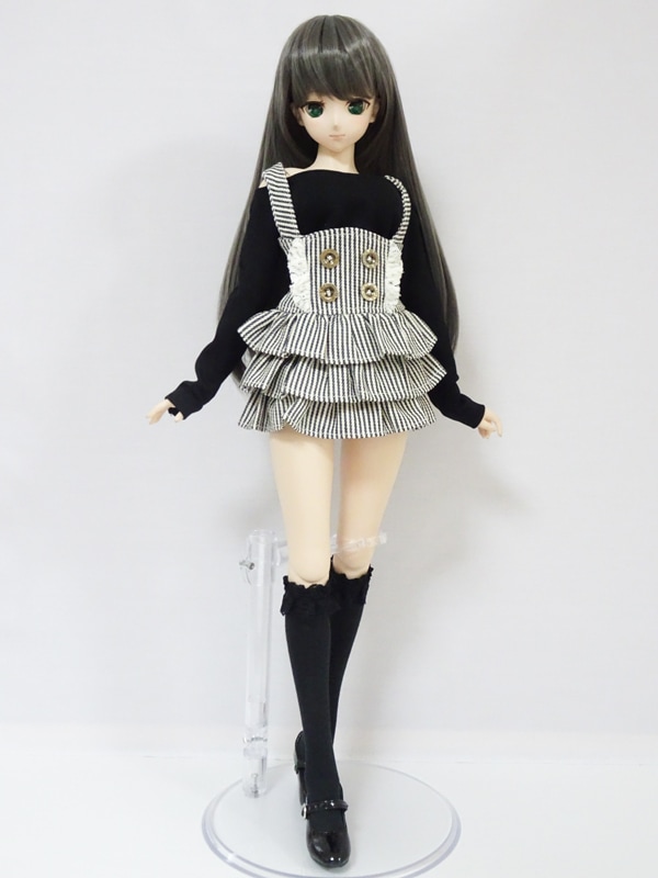 単品】DD ゆるゆるフリルハイソックス（黒/黒レース） | 【60cm】単品