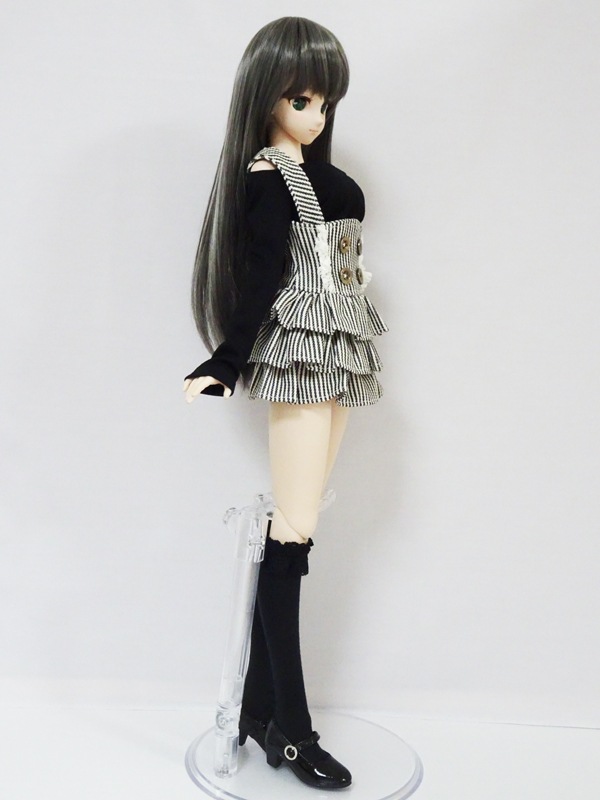 単品】DD ゆるゆるフリルハイソックス（黒/黒レース） | 【60cm】単品