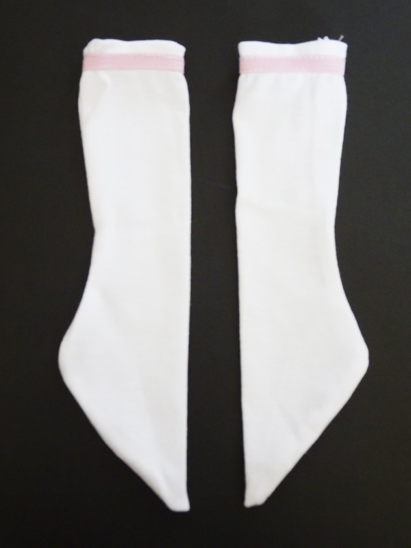 単品】DD ラインハイソックス（白/ピンクライン） | 【60cm】単品商品