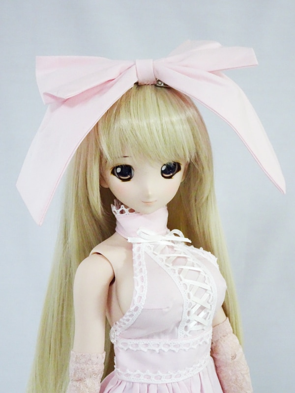 単品】9インチヘッド とっても大きなリボンの髪飾り（ピンク） | 【40