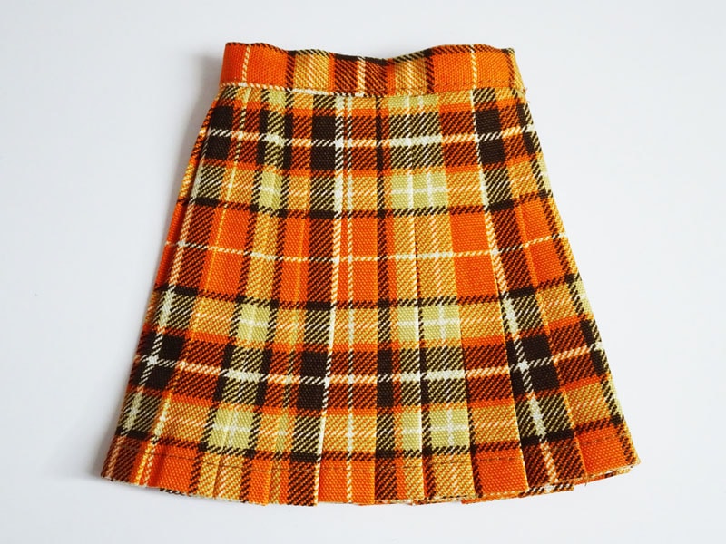 単品】DDS/DD/AZO2 プリーツスカート/ミニ丈（オレンジチェック