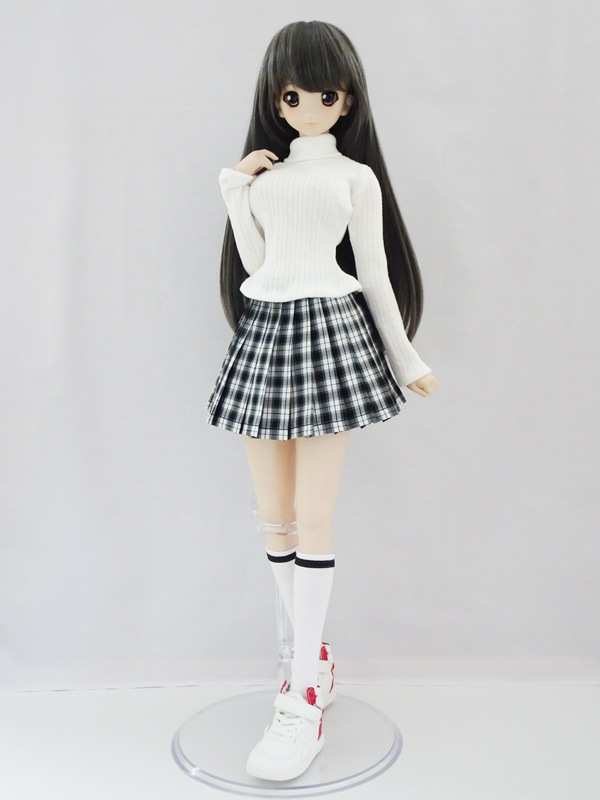 単品】DD ラインハイソックス（白/黒ライン） | 【60cm】単品商品