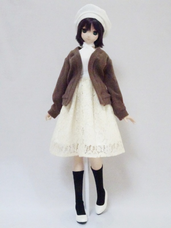 DDS/DD(S.M)/AZO2(G) チャンキーカーディガン＊レーススカートセット