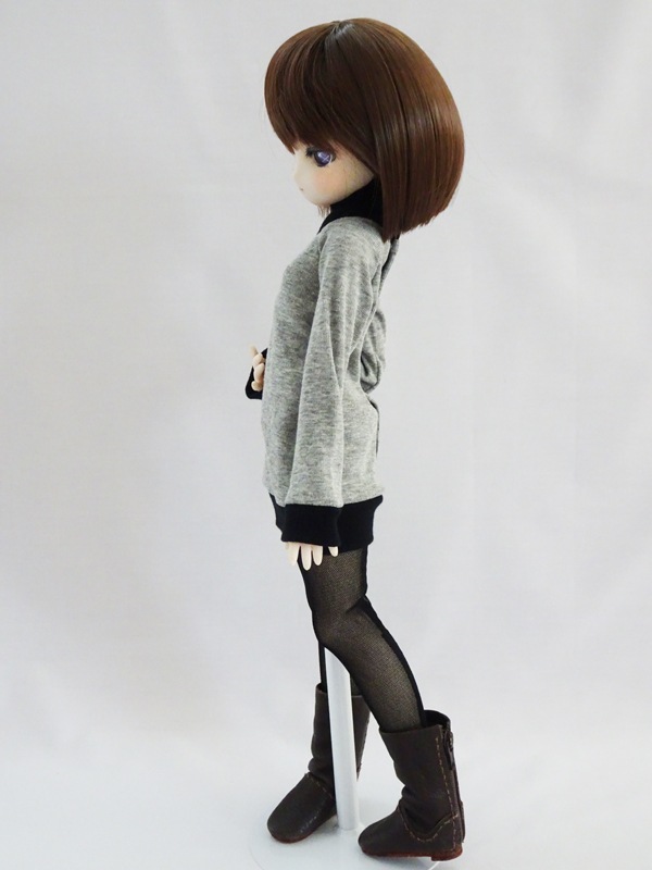 MDD(もちあし)/アゾン45/DDP　タートルネックワンピース（グレー×黒）