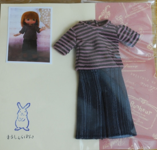 オビツ11cmBODYサイズ　半袖Tシャツ+長ズボンセット　/まるしぇらぱん　ハンドメイド