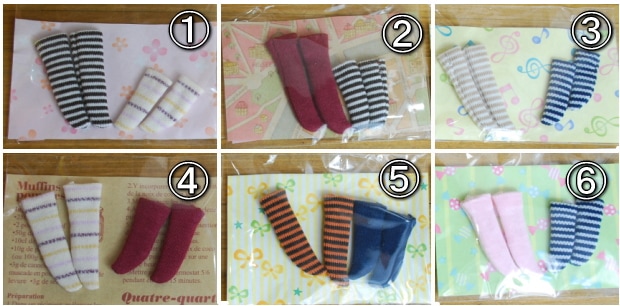 オビツ11ｃｍ/コロサイズ　靴下セット 　①　～　⑥　　/まるしぇらぱん・ハンドメイド　ｆ2609-01
