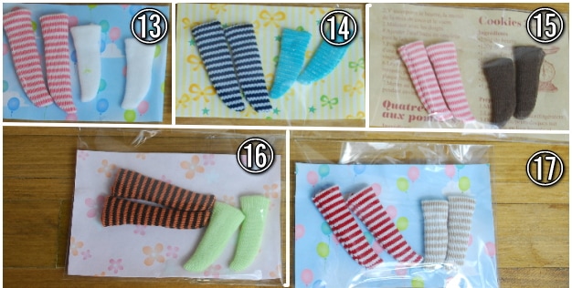 オビツ11ｃｍ/コロサイズ　靴下セット 　⑬　～　⑰　　/まるしぇらぱん・ハンドメイド　ｆ2609-03