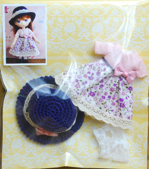 売切れました　　まるしぇらぱん☆ハンドメイド　オビツ11ｃｍサイズ　夏のお出かけお嬢さんスタイル　/H2705-ma006