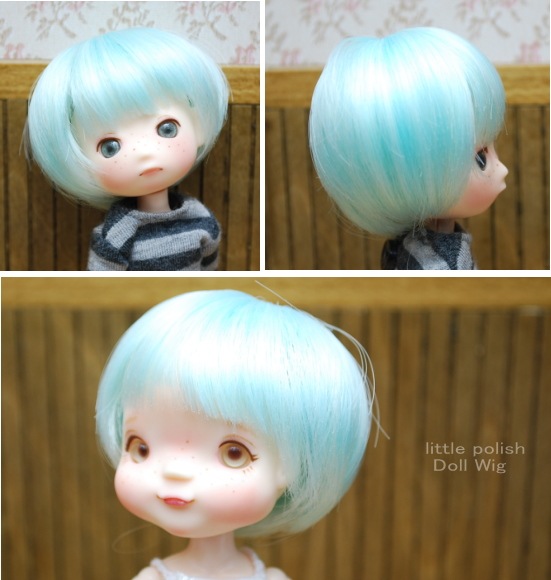 4インチ】 オリジナル ドールウィッグ ショート ミントグリーン