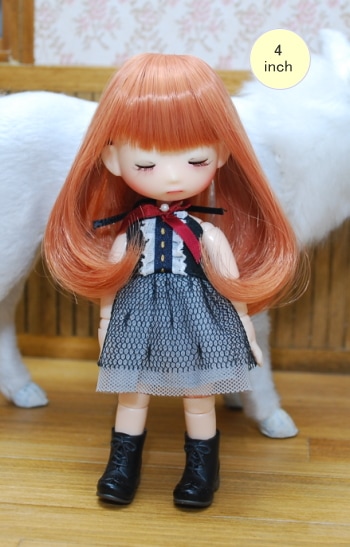 幼体　リトル　ウイッグ 4インチ】 ドール用ウィッグ 【new! ふんわり内巻きロング】 サーモン