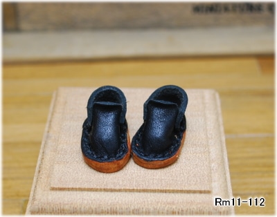 ★売切★　【ハンドメイド/Rose-mic】 　サボシューズ　ブラック　【オビツ11cmボディサイズ】　/Rm11-112