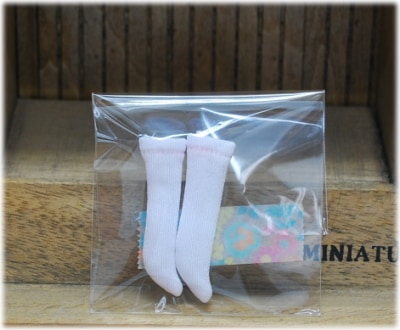 【ハンドメイド/Rose-mic】 　革靴のボディへの色移り防止に！オビツ11サイズソックス　白　/Eo06-01