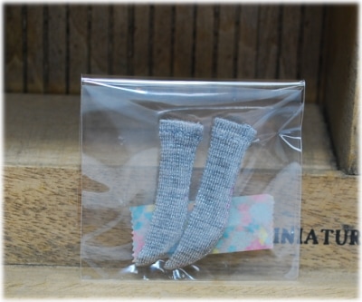 【ハンドメイド/Rose-mic】 　革靴のボディへの色移り防止に！オビツ11サイズソックス　ラメグレー　/Eo06-31