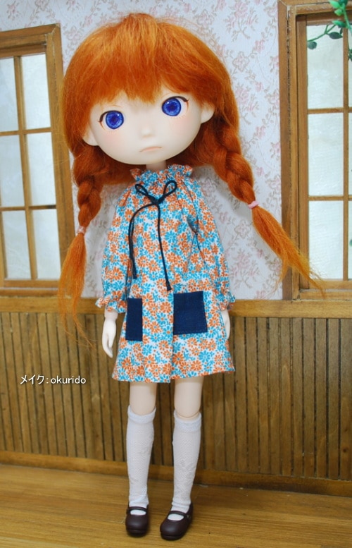 【コロ24】　カスタムドール　カジュアル　赤毛みつあみ　＜オビツ24cmホワイティボディ＞　帽子付き　（メイク　okurido 様）　/H3008-ok2