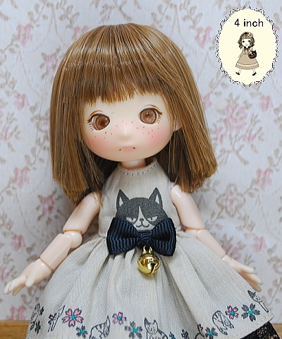 4インチ】 ドール用ウィッグ おかっぱ モカブラウン（新色） (M1-M6P