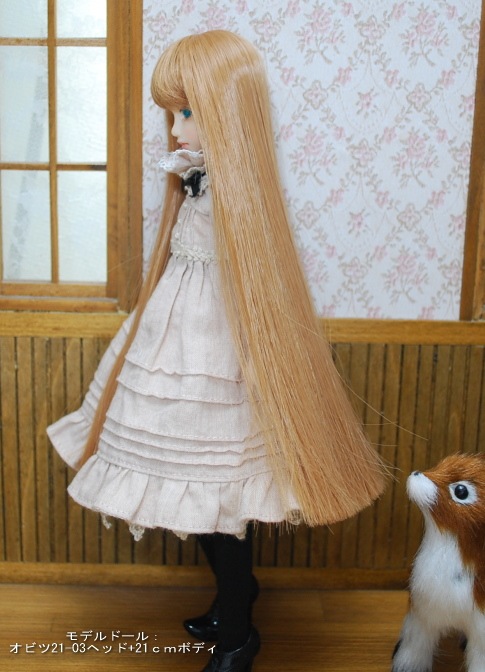 3.5インチ】 ドール用ウィッグ スーパーロングストレート 【ミルクティ
