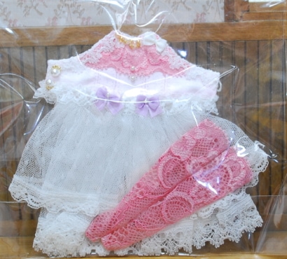 　【ハンドメイド/7th*Dahlia 】 BonbonC ビスチェドレス＆レースソックス　セット　＜pink＞　【BonbonCサイズ】　ｙ01