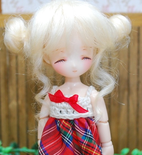 オビツ11cm】 眠り目カスタムドール 【Bにっこり/おだんご淡金色