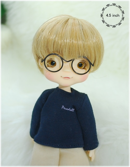 【4.5インチ】　ドール用ウィッグ　シャギーショート　（ミルクティーベージュ）