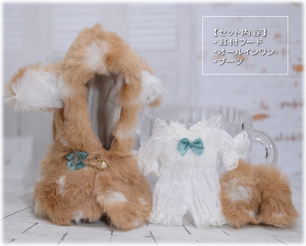 （売り切れました）　【7th*Dahlia】 オビツ11ｃｍサイズ　衣装セット（グリーンリボン）