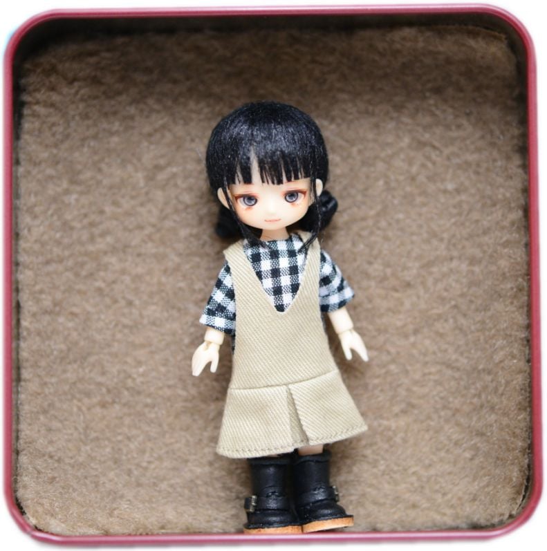 【カスタムドール】作家様コラボ　フルセット　ミゼットカスタムドール　サロペット　★A★