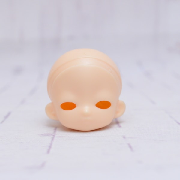 CoroporoDollsオリジナルドールヘッド　磁石接着済み　うか4.2  【アイカラー：3／青・オレンジ】 (10cmサイズボディ用ドールヘッド/ノーメイク) 　レジン製　