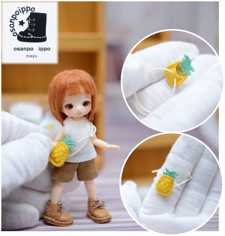 完売　　osanpoippo様　ミゼットドールサイズ　パイナップルポシェットのみ