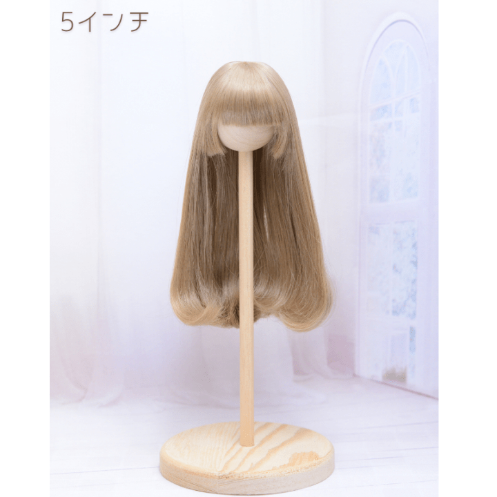 【5インチ】耐熱ドール用ウィッグ　ロング内巻 　シルキーフォーン　/頭囲約13cm