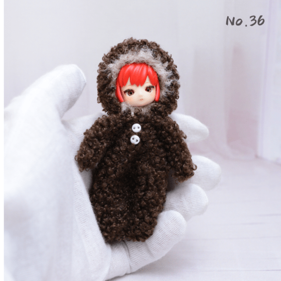 【ミゼットカスタムドール】着ぐるみ（髪：赤）入れ目仕様　(No.36)