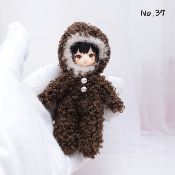 【ミゼットカスタムドール】着ぐるみ（髪：黒）入れ目仕様　(No.37)