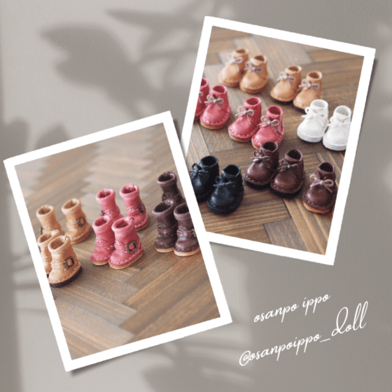 【委託品】ミゼットドールサイズ　お靴　【osanpo ippo様（X：@osanpoippo_mayu）ハンドメイド】