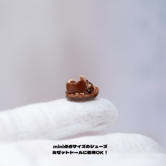 mini点点ドール用　シューズ（3色）　ミゼットドール着用可　革靴・ハンドメイド品