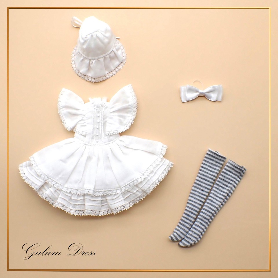 【Galumドレスコレクション7 (22cm)】ピンタックワンピースドレスセット　GMDC22-7