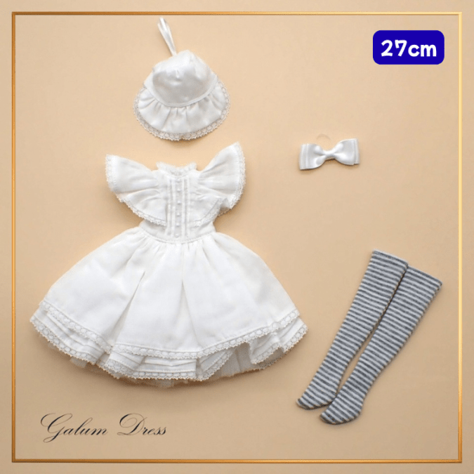 【Galumドレスコレクション(27cm)】ピンタックワンピースドレスセット　GMDC27-7
