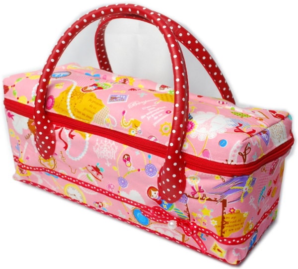 お人形とおでかけバッグ・22～23cmドールサイズ　メルヘンピンク/ブルーきのこ　【まるしぇらぱん】　H2412-maB04　★F