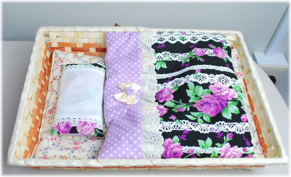 *ふわふわドリームセット・かご付　ブライスドールサイズ　【紫大花】　　【まるしぇらぱん】 /H25-301