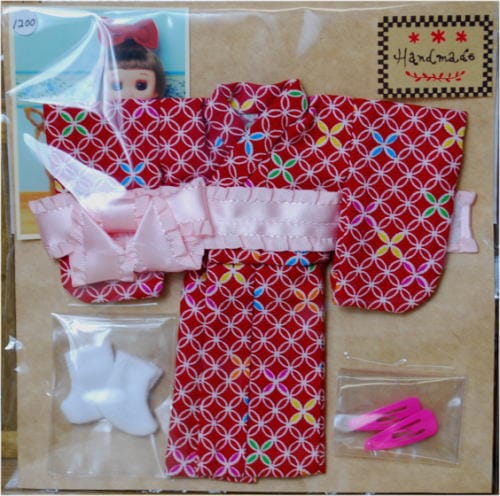 （売切）きせかえお着物　おでこちゃん用　ふだん着きもの　えんじ　/Toshi