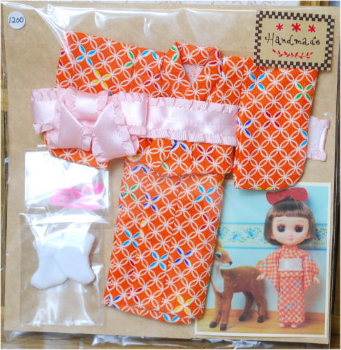 （売切）きせかえお着物　おでこちゃん用　ふだん着きもの　おれんじ　/Toshi