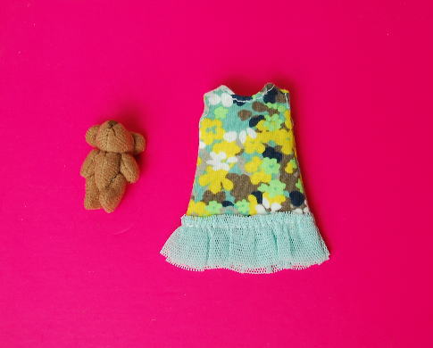 【オビツ11cmサイズ】　裾チュール花柄ワンピ　/sum.