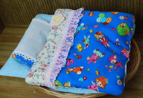 （売切）　ふわふわドリームセット・かご付　【ブルーバンビ少女】　20cmドールサイズ　【まるしぇらぱん】