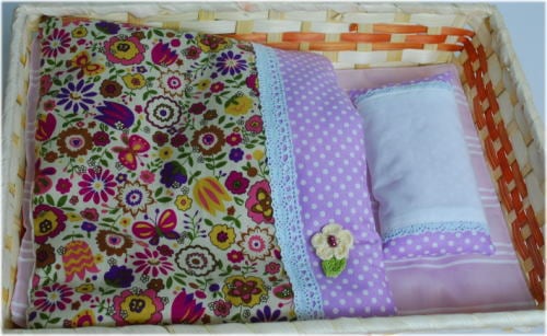 ふわふわドリームセット・かご付　ブライスドールサイズ　【紫　蝶花】　　【まるしぇらぱん】 /h2410-02BF