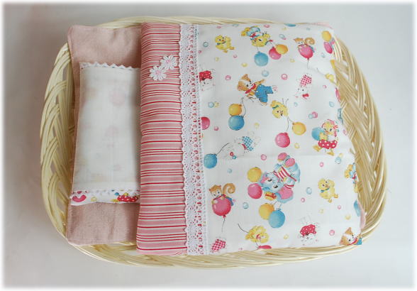 ふわふわドリームセット・かご付【お布団セット/ぞうさん】　20cmドールサイズ　/まるしぇらぱん