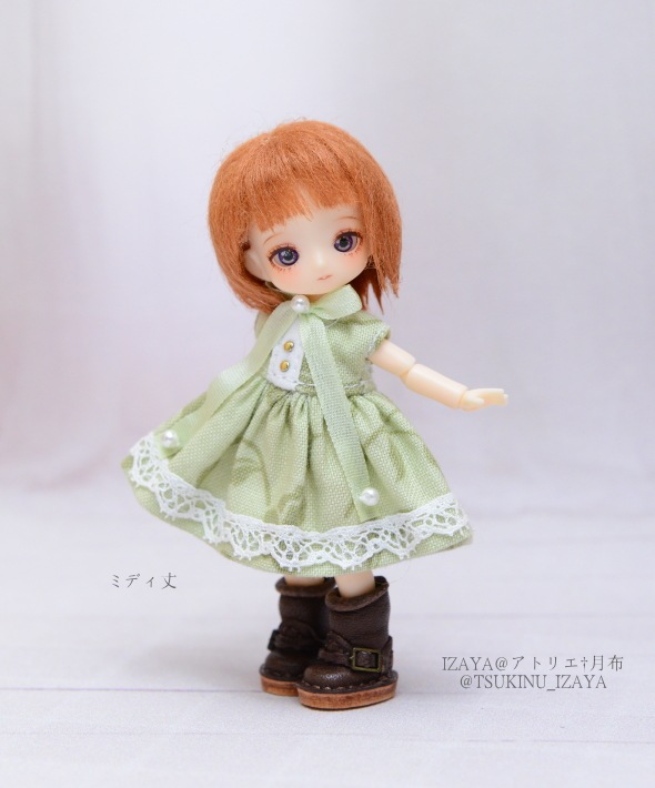 ミゼットドールサイズ　ワンピース　各種　（アトリエ†月布様ハンドメイド）