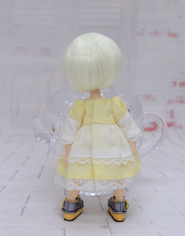 【4インチ】 耐熱 ドール用ウィッグ 前髪長めショート ペールハニーゴールド/2409