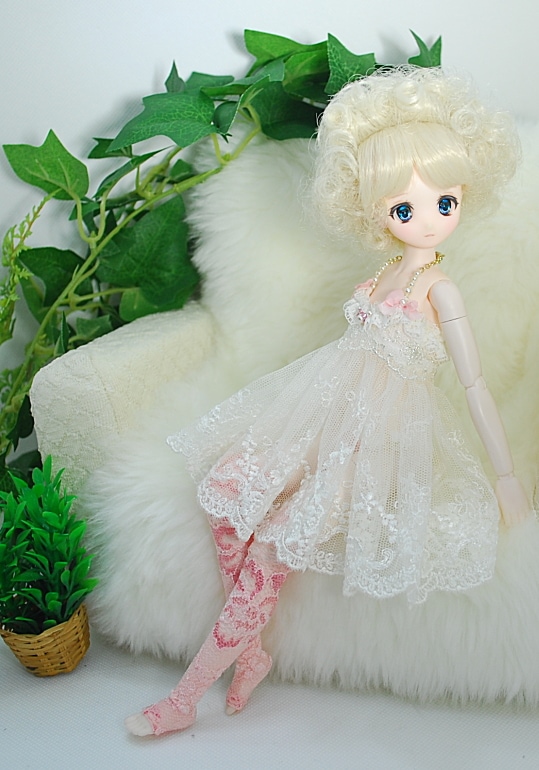 アーティストベア　リトルポッケ　きせかえ　ベア 4．5インチ】 ドール用ウィッグ 前髪ありアフロ （オフホワイト