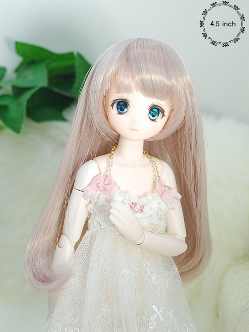 4．5インチ】 ドール用ウィッグ ナチュラルロングワンカール